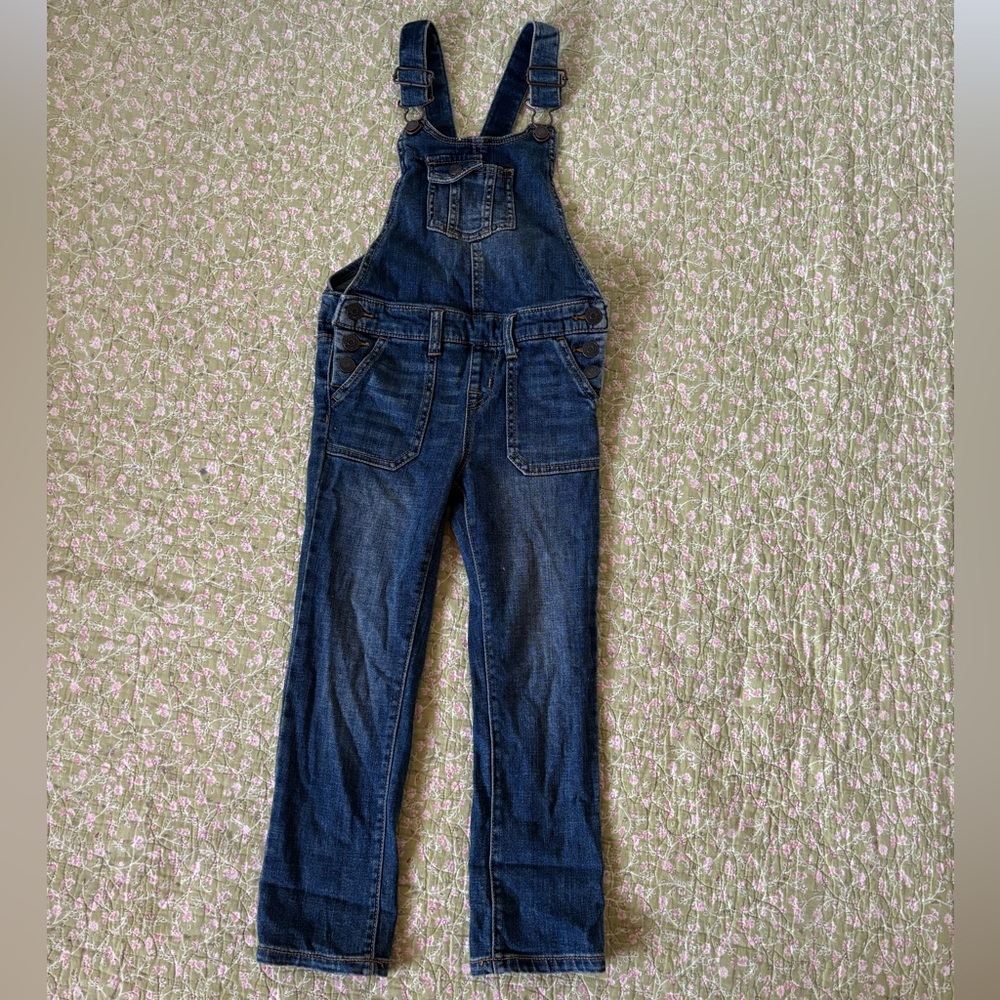 Cat & Jack unisex Blue Denim Overalls XS (4-5)